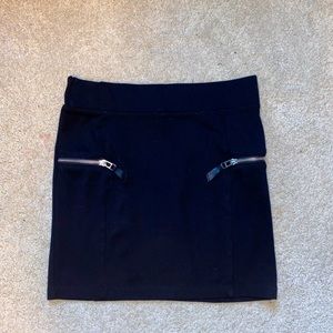 Black Zipper Miniskirt